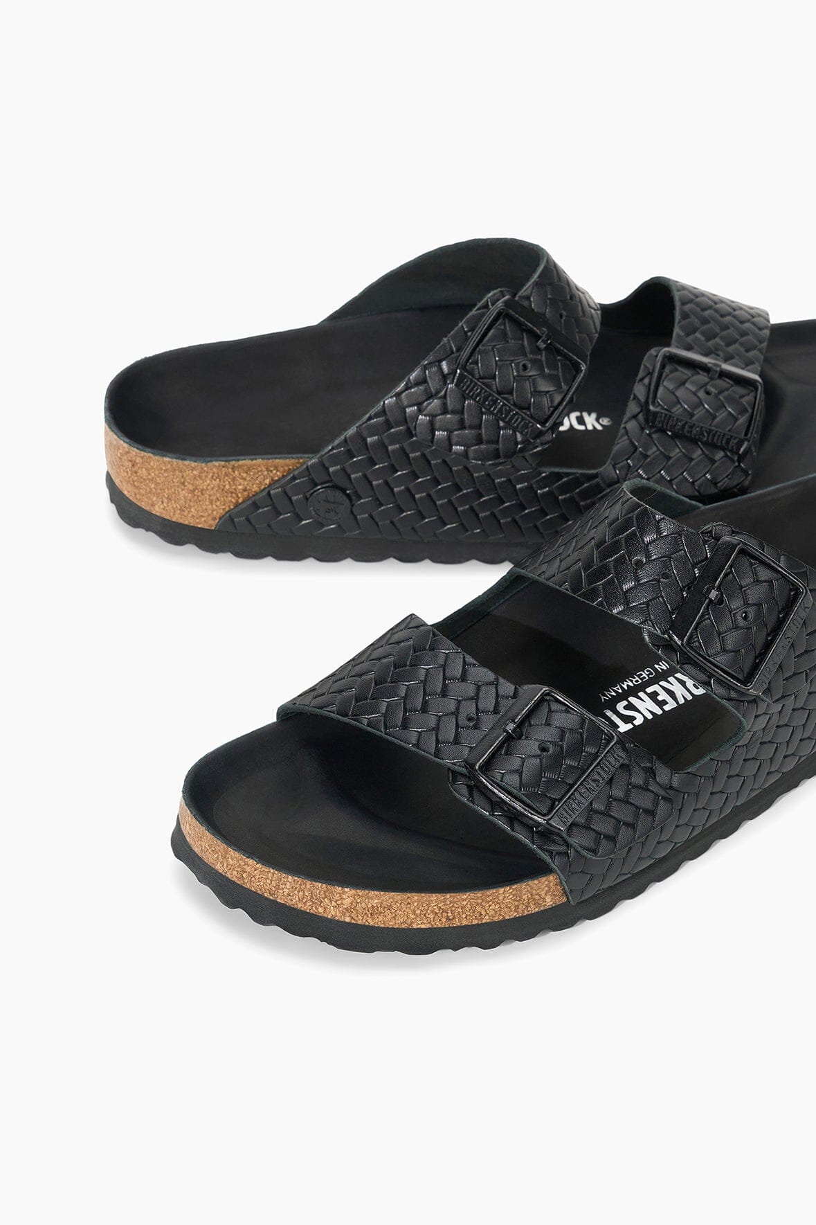BIRKENSTOCK ARIZONA WOVEN EMBOSSED SANDAL | BLACK - Image 6