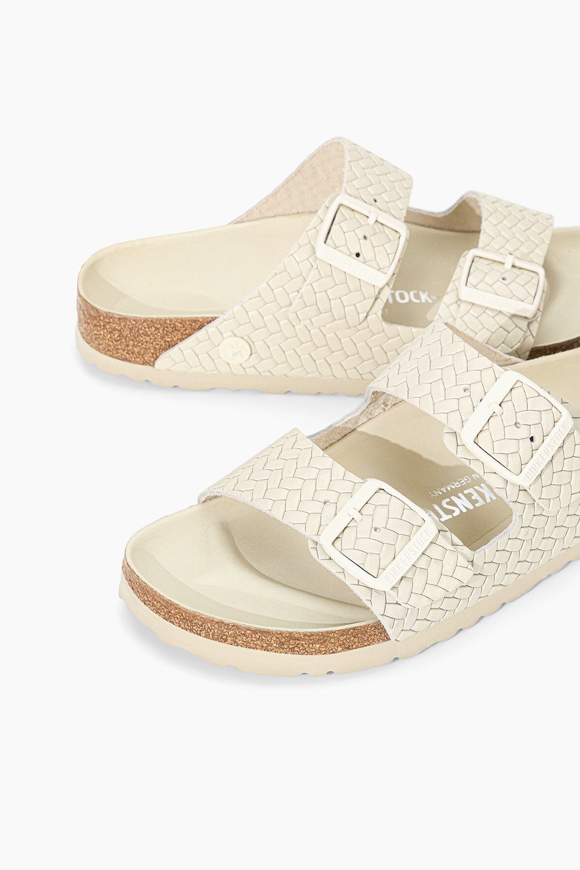 BIRKENSTOCK ARIZONA WOVEN EMBOSSED SANDAL | ECRU - Image 6