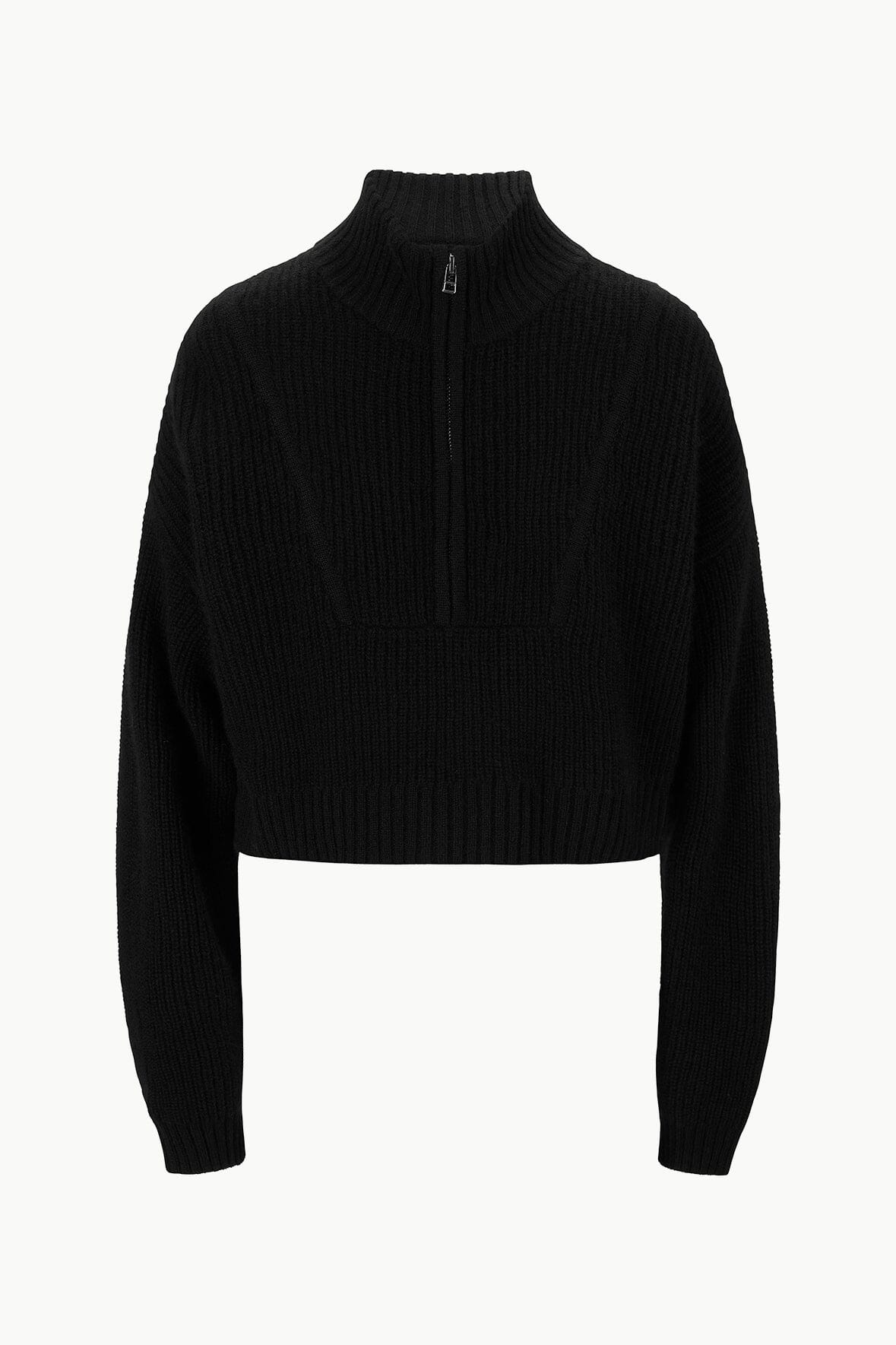 CASHMERE CROPPED HAMPTON SWEATER | BLACK - Image 4