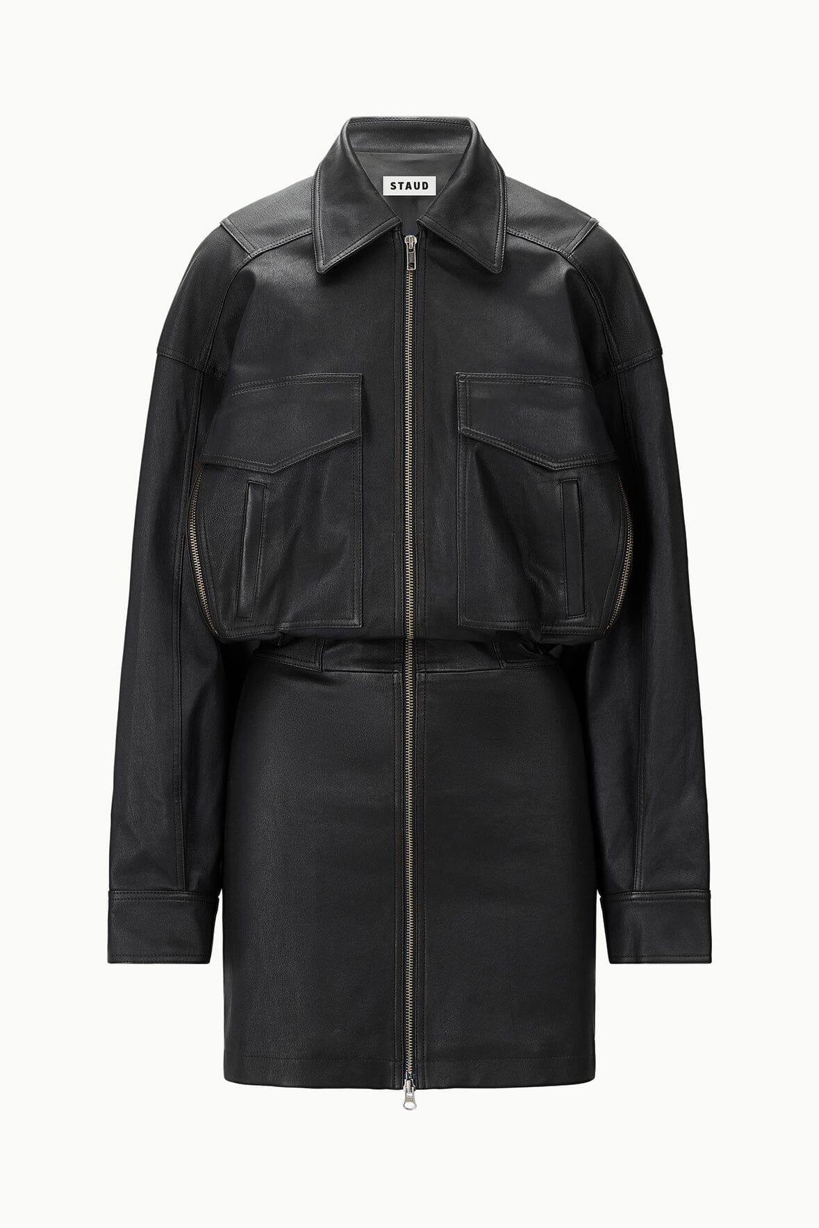 CLAUDETTE LEATHER DRESS | BLACK - Image 6