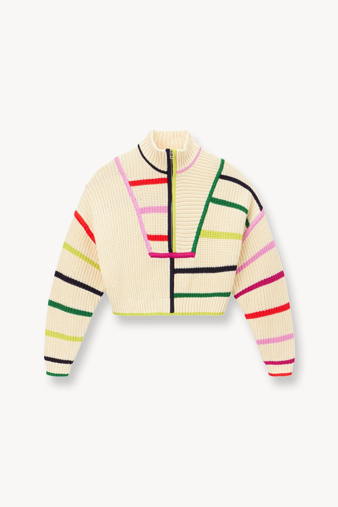 CROPPED HAMPTON SWEATER | CREAM RAINBOW MULTI - Image 4