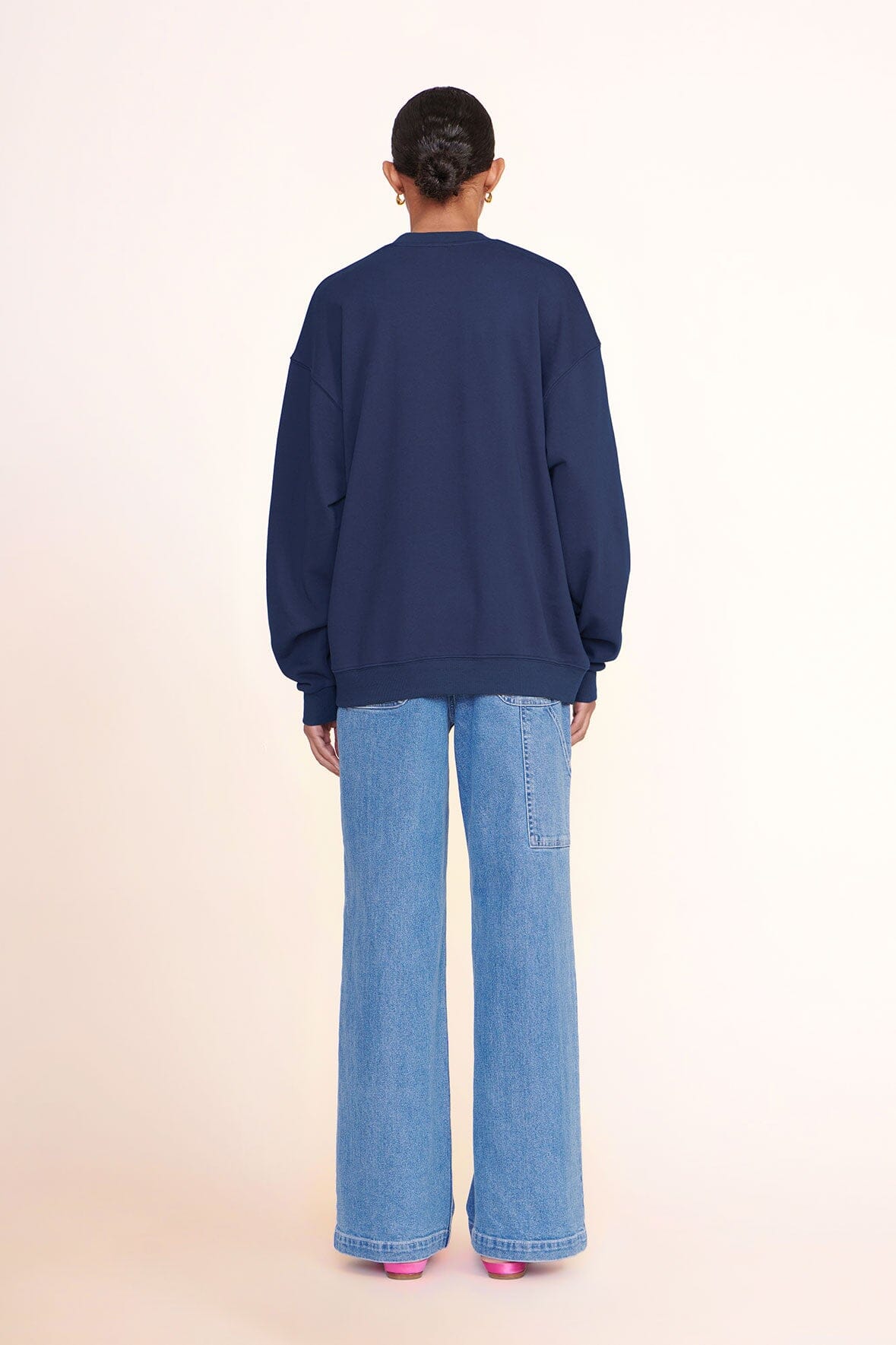 CUSTOM STAUD x C.BONZ OVERSIZED SWEATSHIRT | NAVY - Image 3