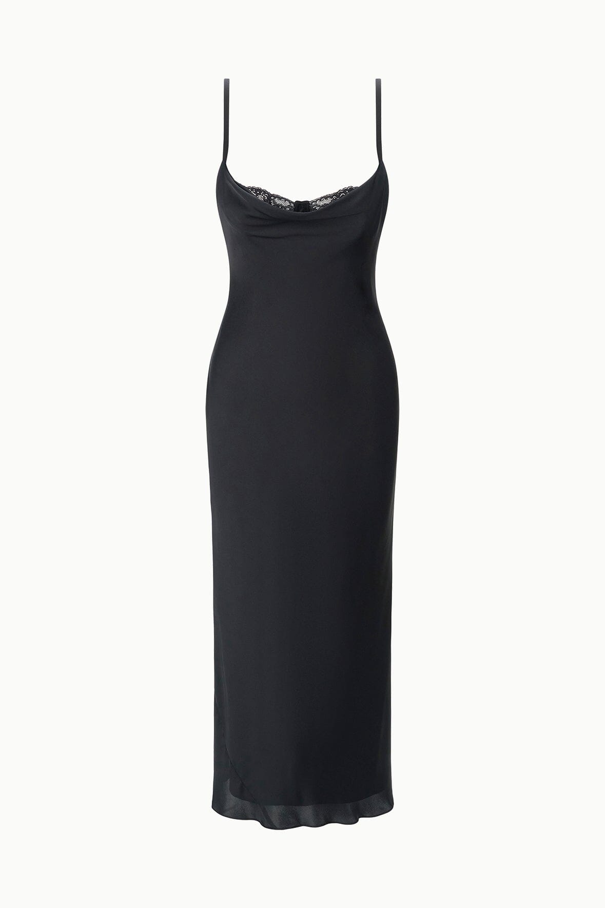EVANGELINE SILK MIDI DRESS | BLACK - Image 8