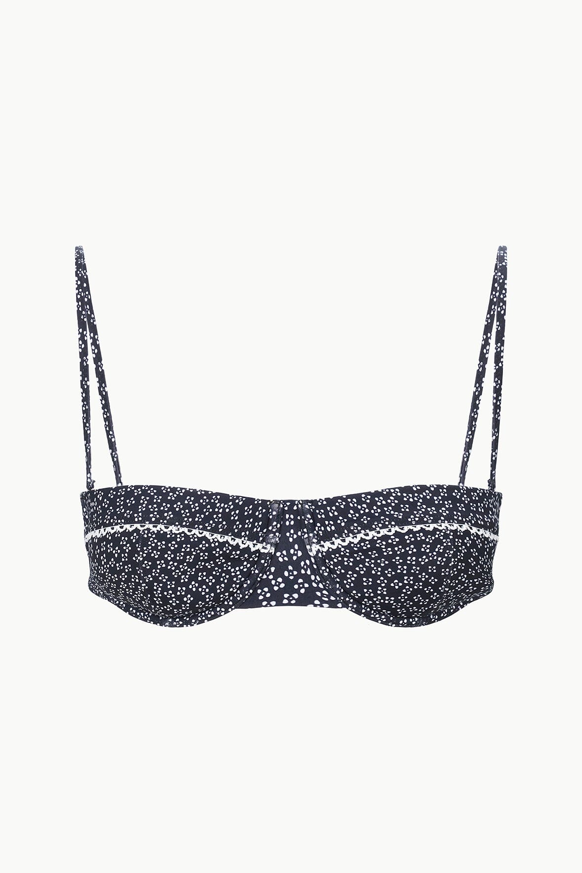 JO BALCONETTE BIKINI TOP | BLACK WOODBLOCK DITSY FLORAL - Image 6