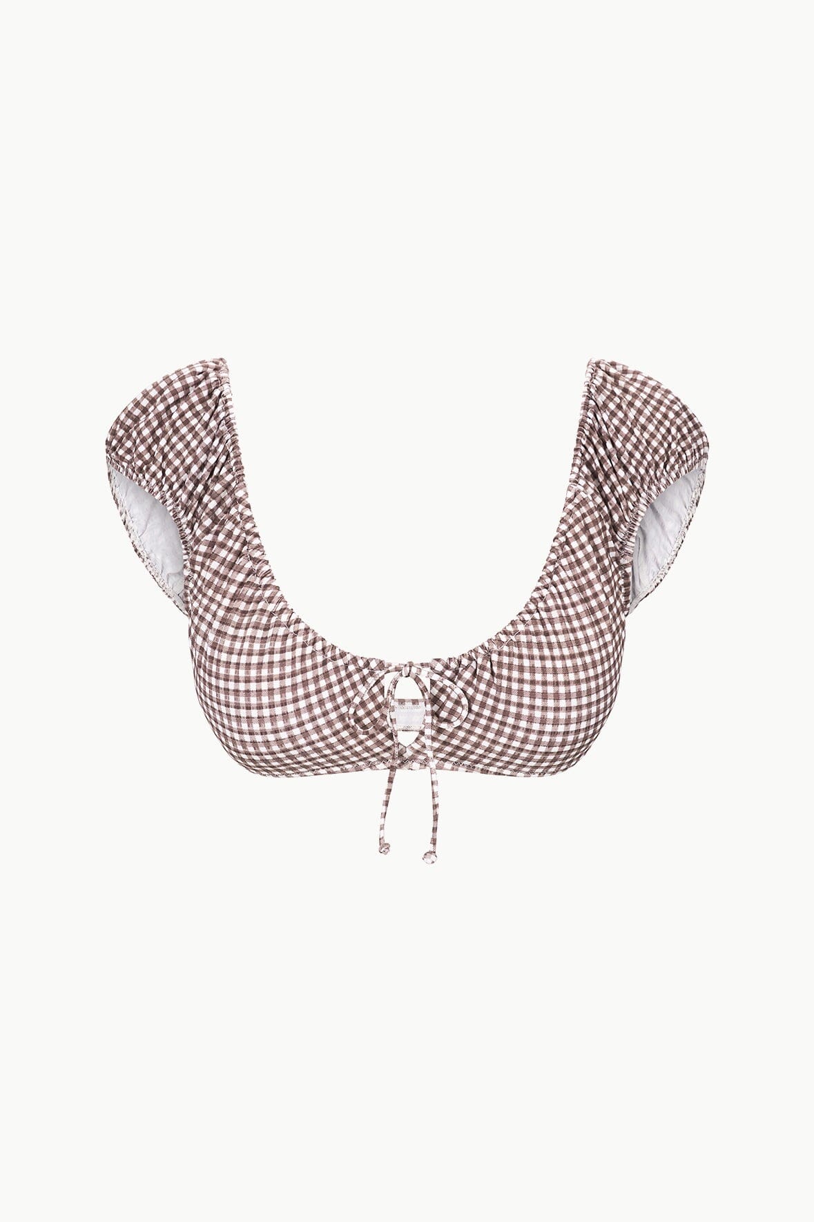 JUPITER BIKINI TOP | DARK CHOCOLATE MICRO CHECK - Image 6