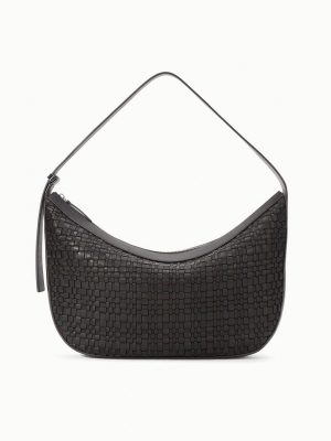 LARGE DEMY SHOULDER BAG | ESPRESSO WOVEN LEATHER