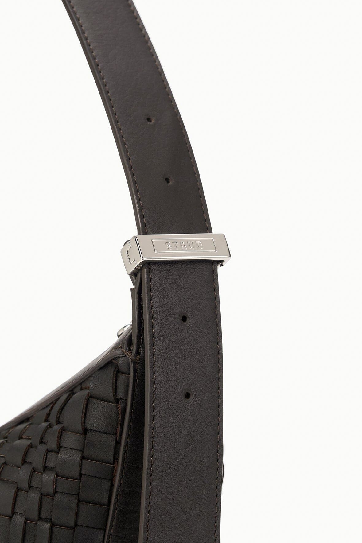 LARGE DEMY SHOULDER BAG | ESPRESSO WOVEN LEATHER - Image 5