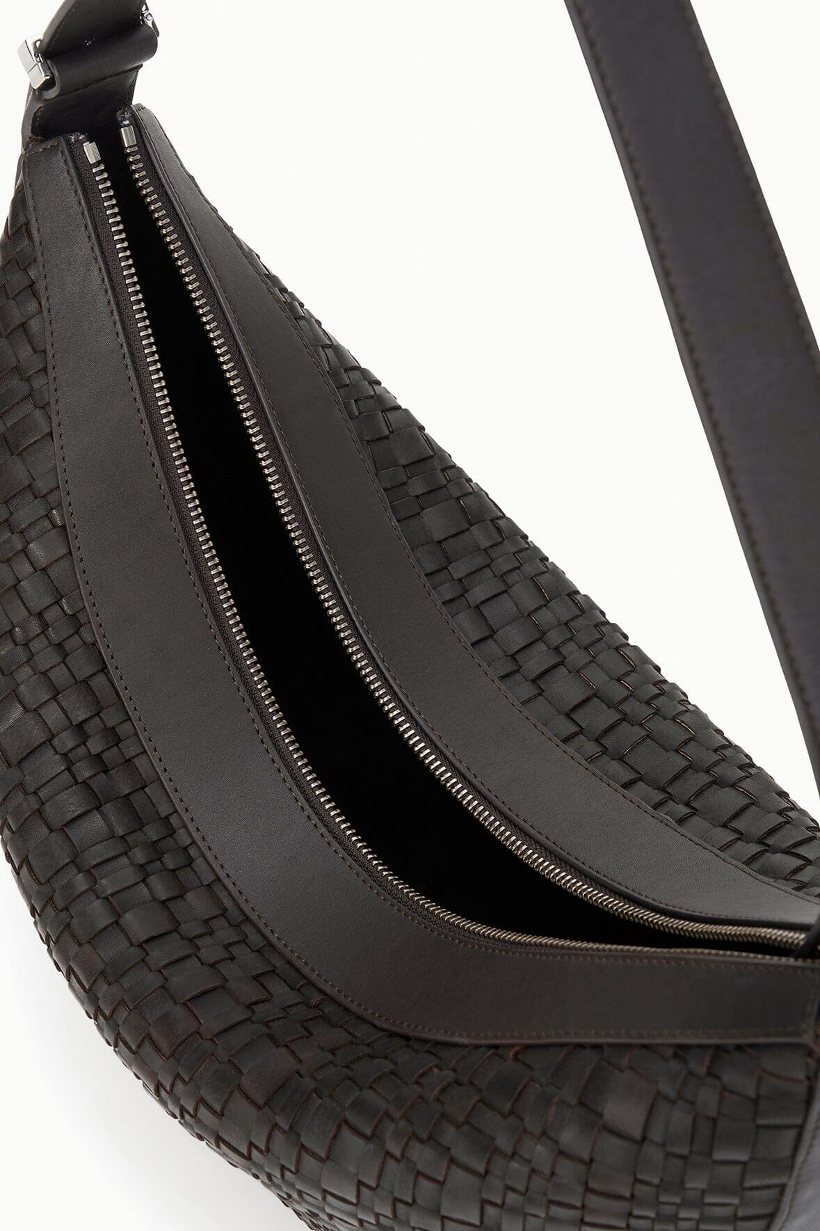 LARGE DEMY SHOULDER BAG | ESPRESSO WOVEN LEATHER - Image 7