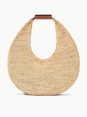 LARGE RAFFIA MOON BAG | NATURAL RAFFIA