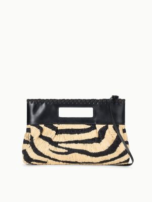 LENA CLUTCH | ZEBRA RAFFIA