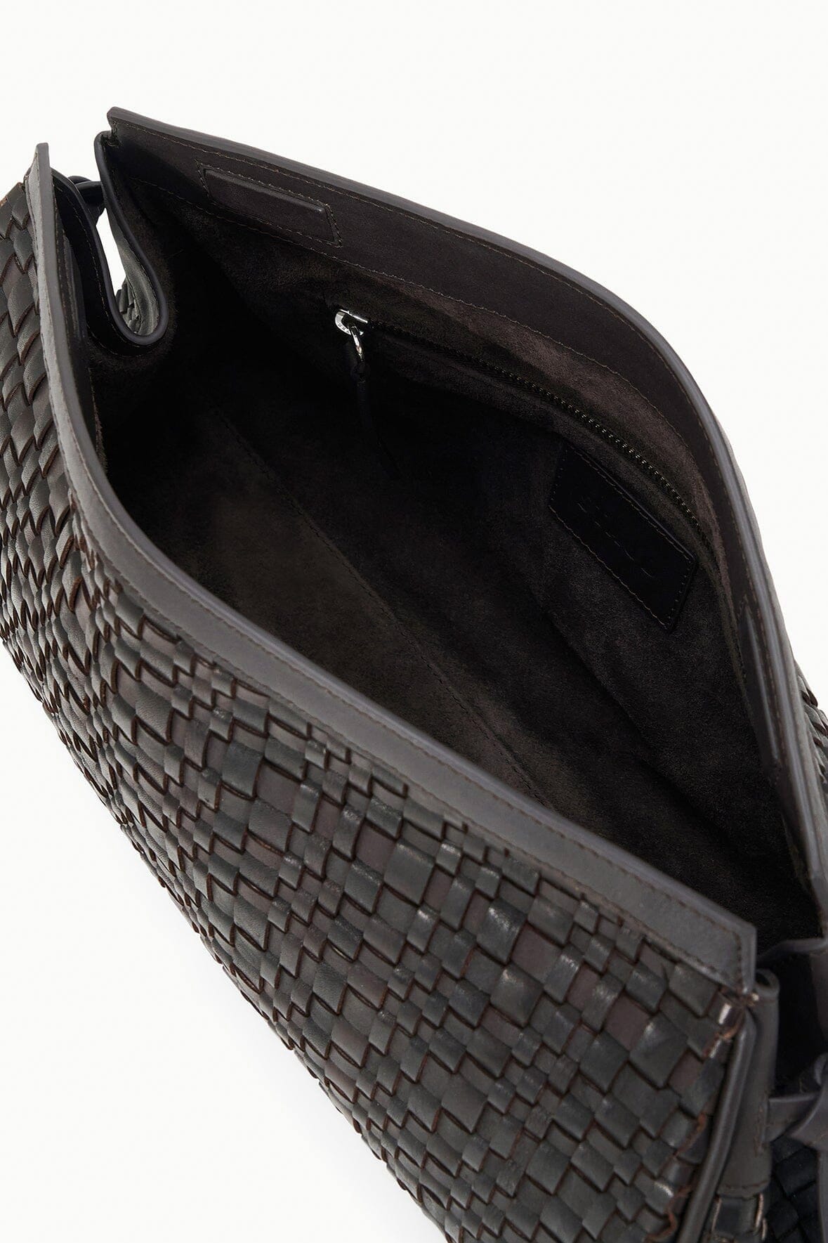 MAUDE SOFT CLUTCH | ESPRESSO WOVEN LEATHER - Image 6