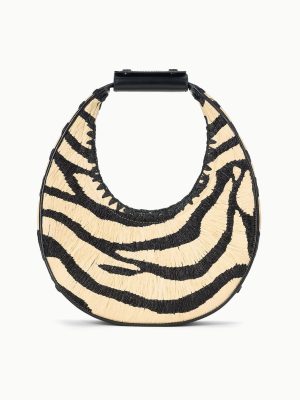 MOON RAFFIA BAG | ZEBRA RAFFIA