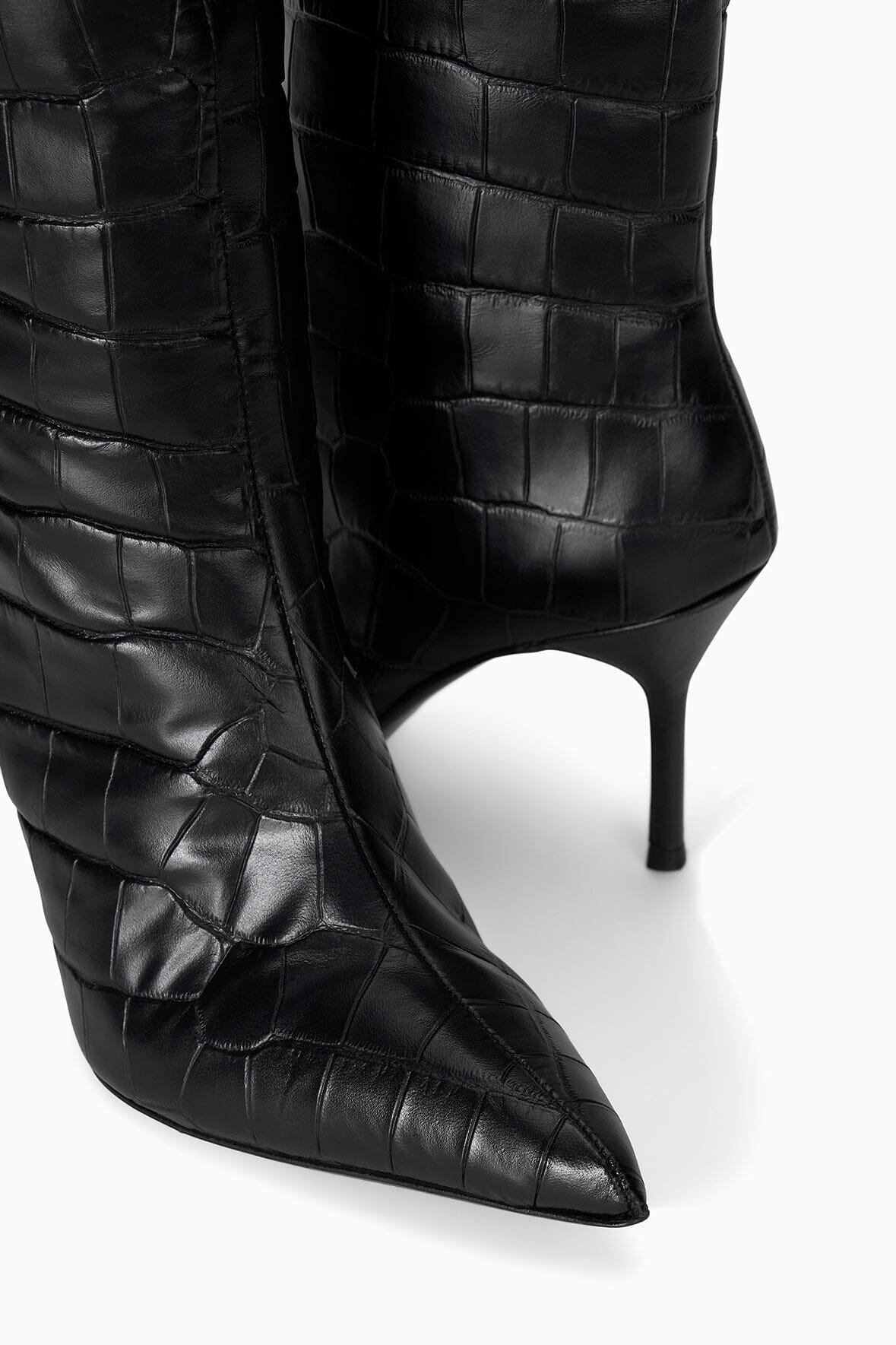 SEBASTIAN HIGH HEEL BOOT | BLACK CROCO - Image 4