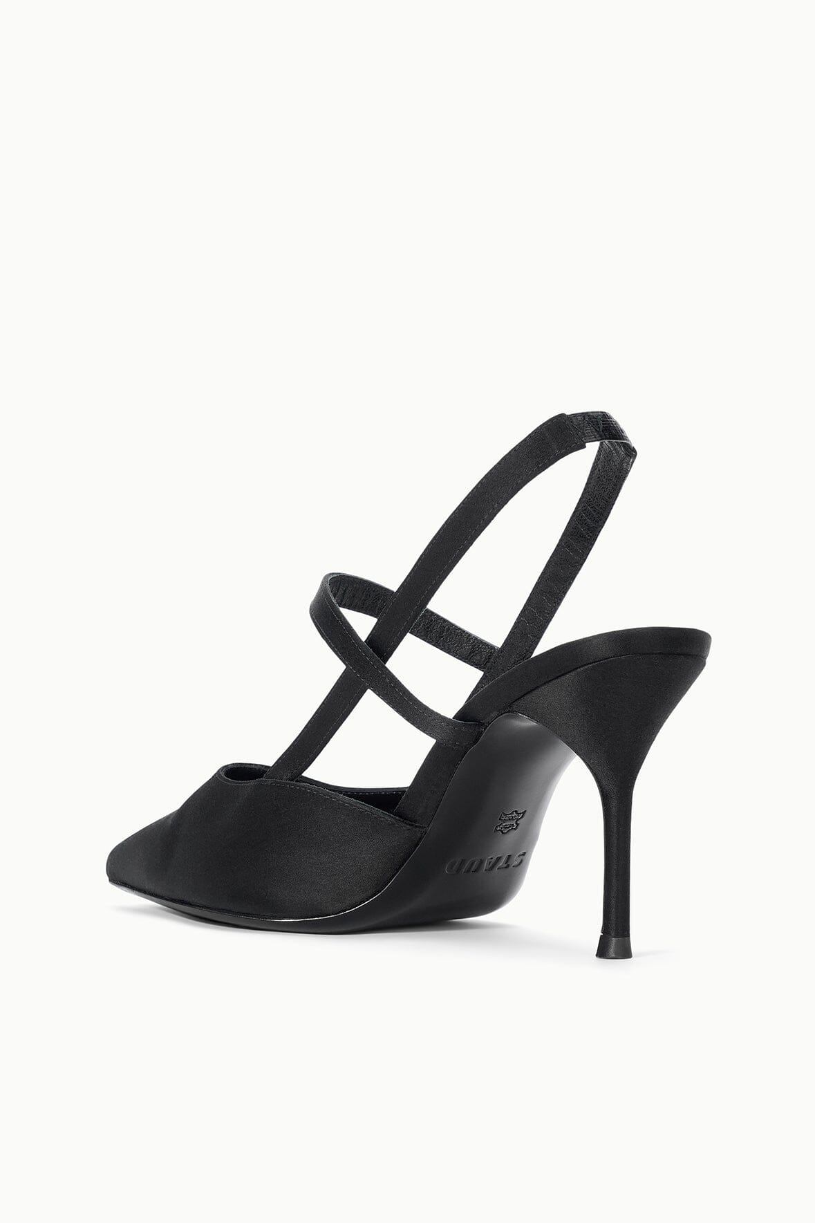 SEBASTIAN HIGH HEEL SLINGBACK | BLACK SATIN - Image 5