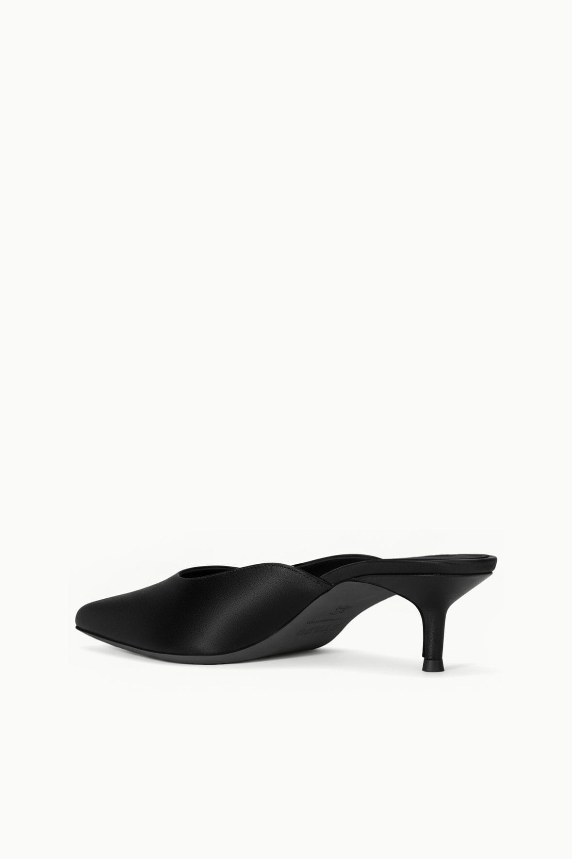 SEBASTIAN KITTEN HEEL MULE | BLACK SATIN - Image 3