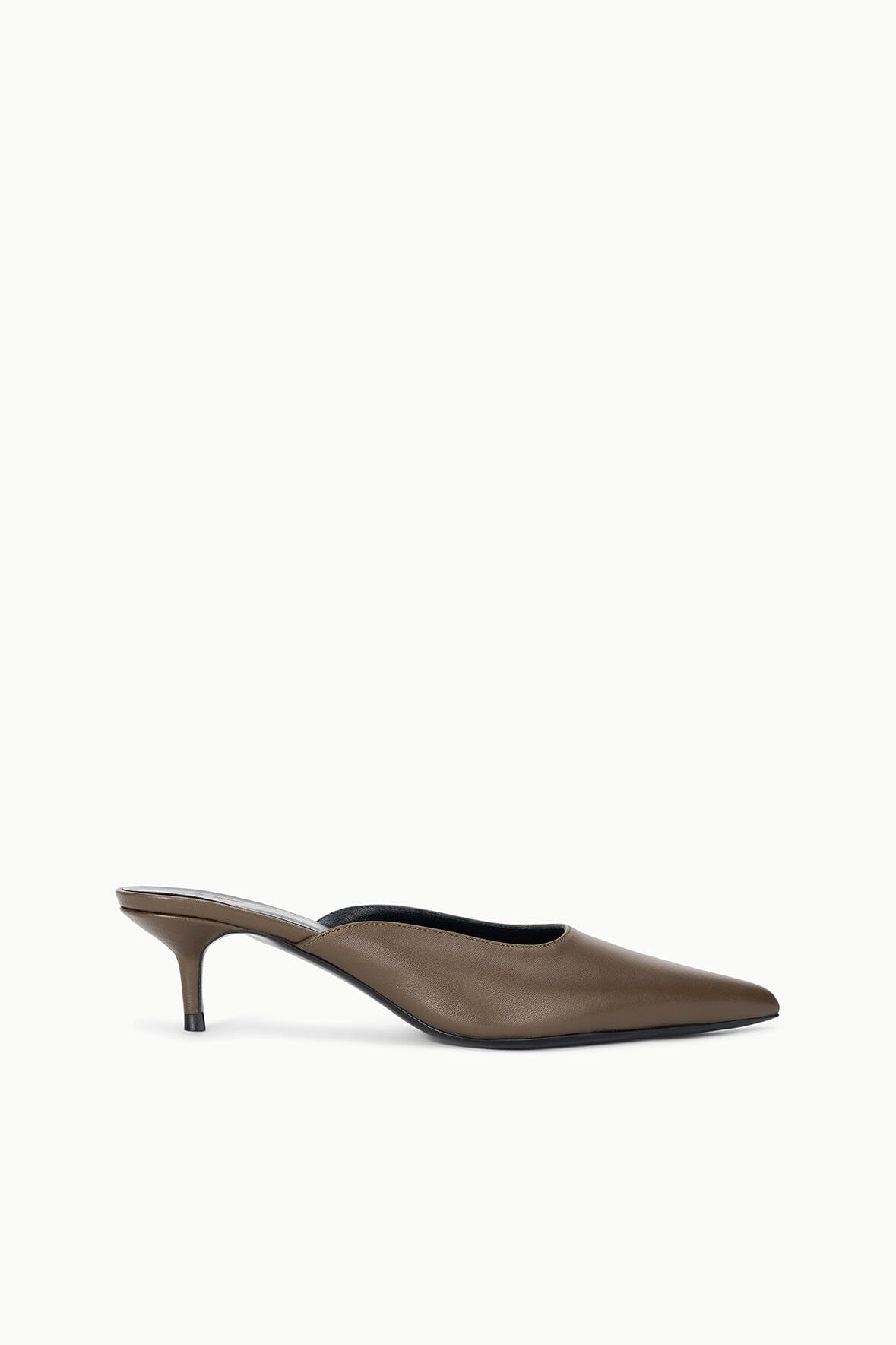 SEBASTIAN KITTEN HEEL MULE | TRUFFLE