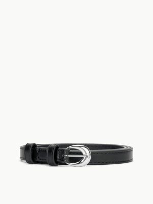 SLIM MOON BUCKLE BELT - 13MM | BLACK SILVER