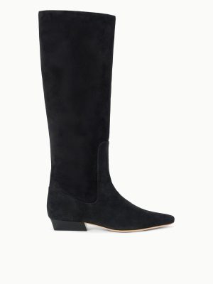 WALLY FLAT BOOT | BLACK SUEDE