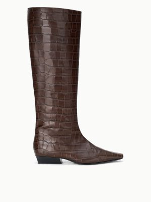 WALLY FLAT BOOT | ESPRESSO CROCO