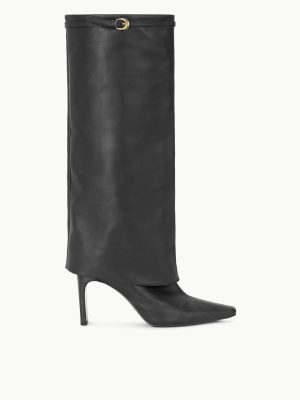 WALLY FOLDOVER HIGH HEEL BOOT | BLACK