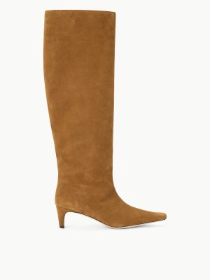 WIDE SHAFT WALLY BOOT | TAN SUEDE