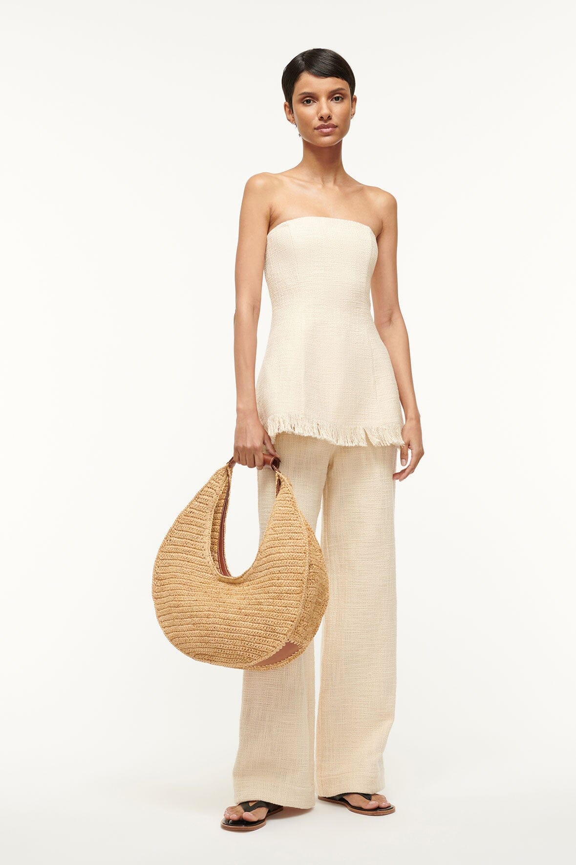 LARGE RAFFIA MOON BAG | NATURAL RAFFIA - Image 2